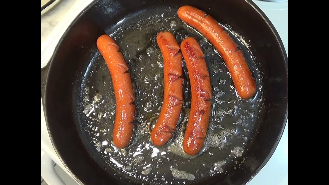 Cooking Hot Dogs In A Cast Iron Skillet - Youtube