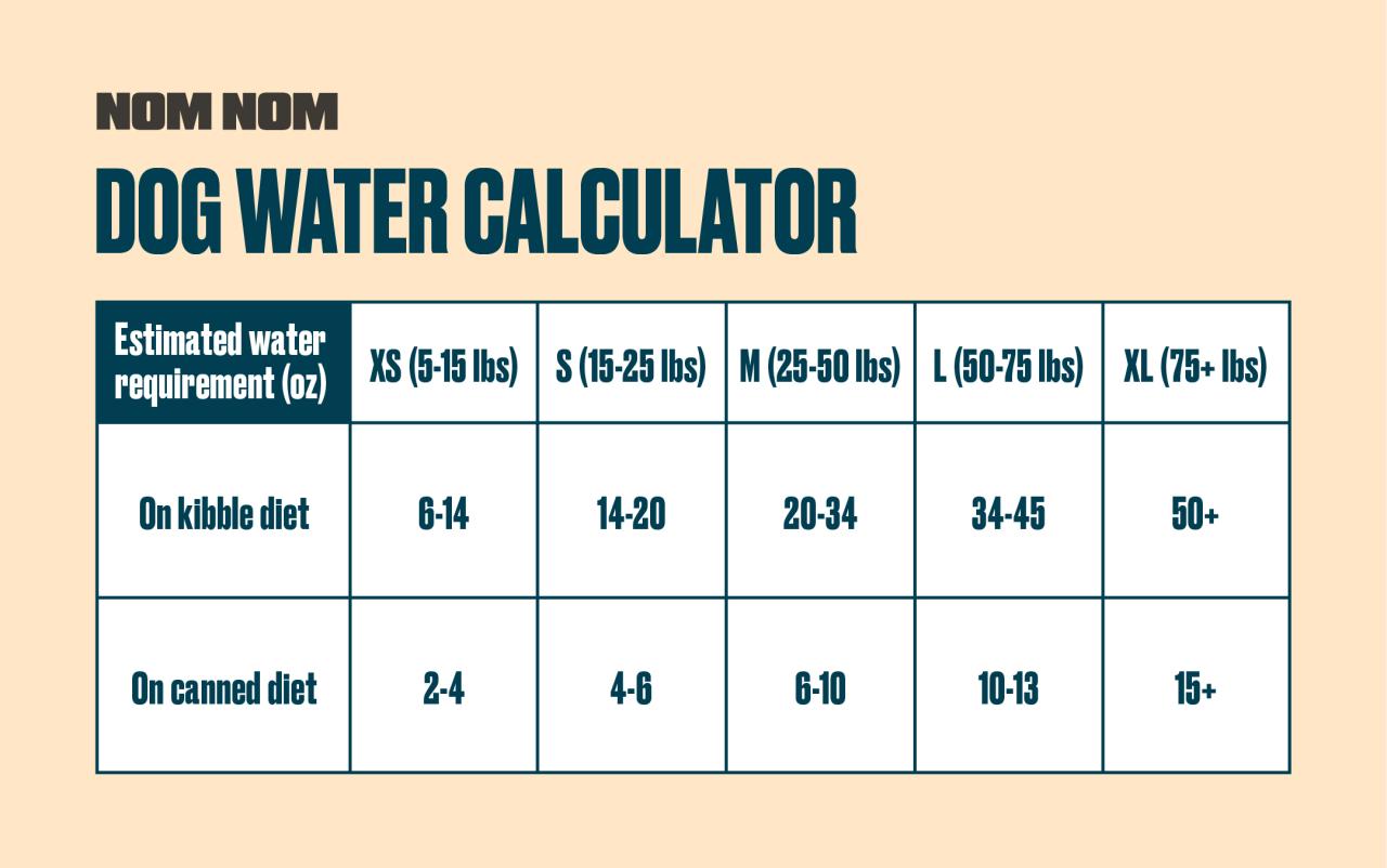 Dog Water Calculator - Nom Nom